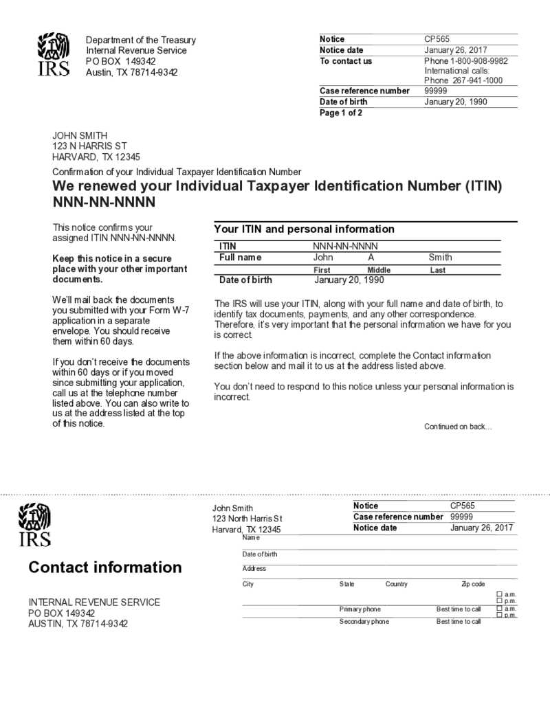 IRS CP565 Form