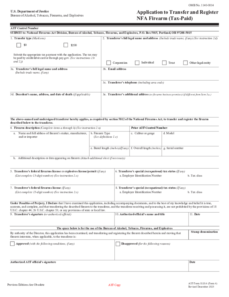 ATF Form 4