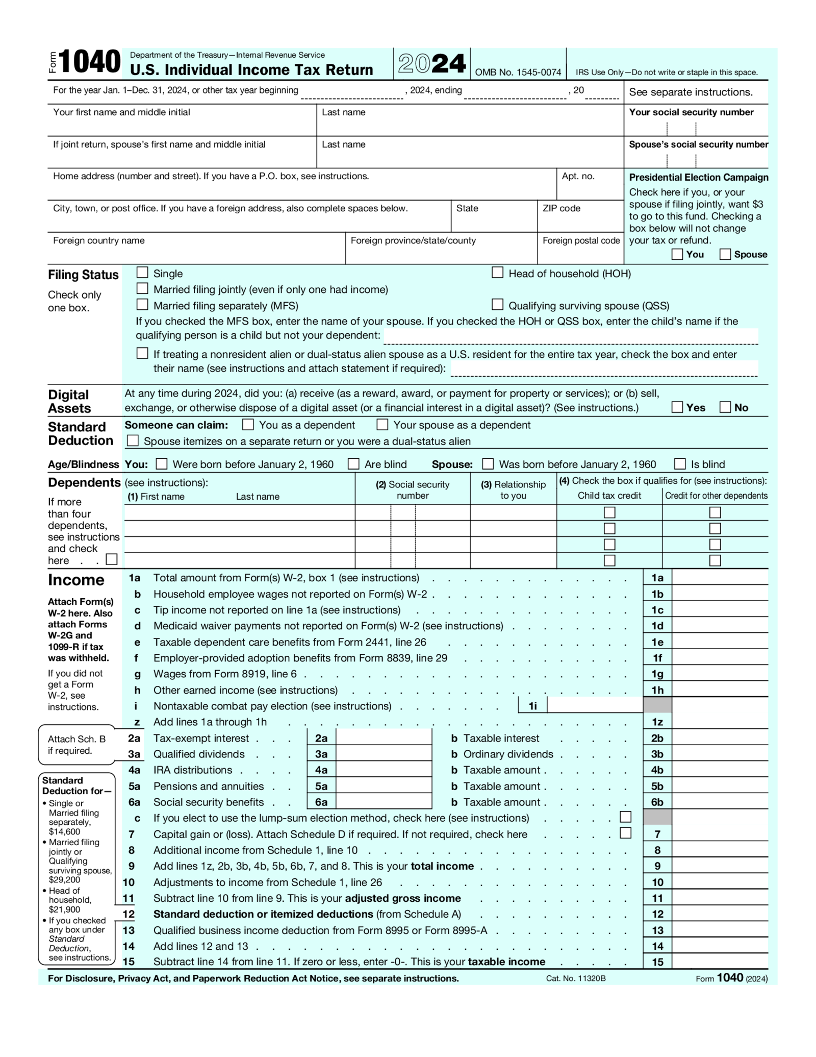 Complete & Print Your Form 1040 - Thumbnail