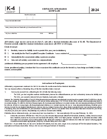 Kentucky Withholding Certificate - Form K-4 - Thumbnail