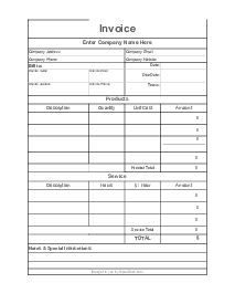 Google Sheets Invoice - Thumbnail