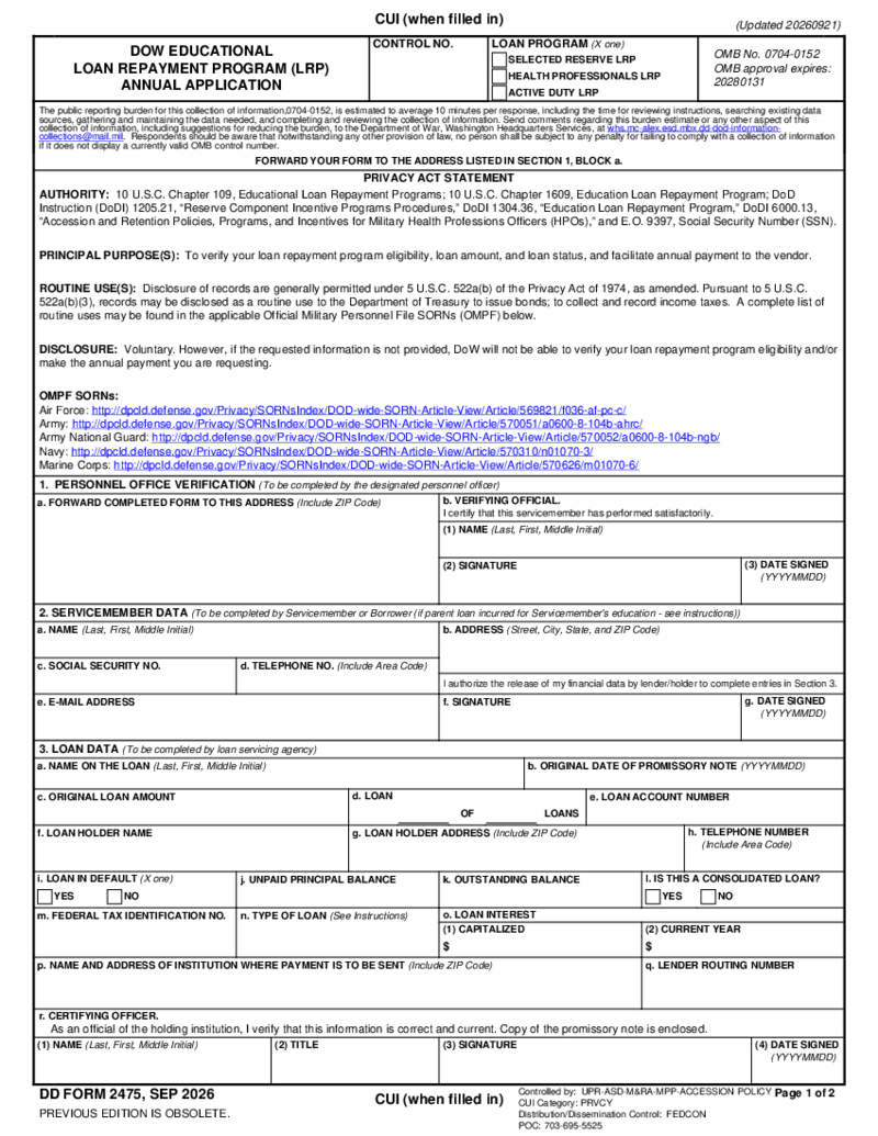 DD 2475