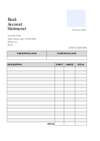 Monthly Bank Statement Template - Thumbnail