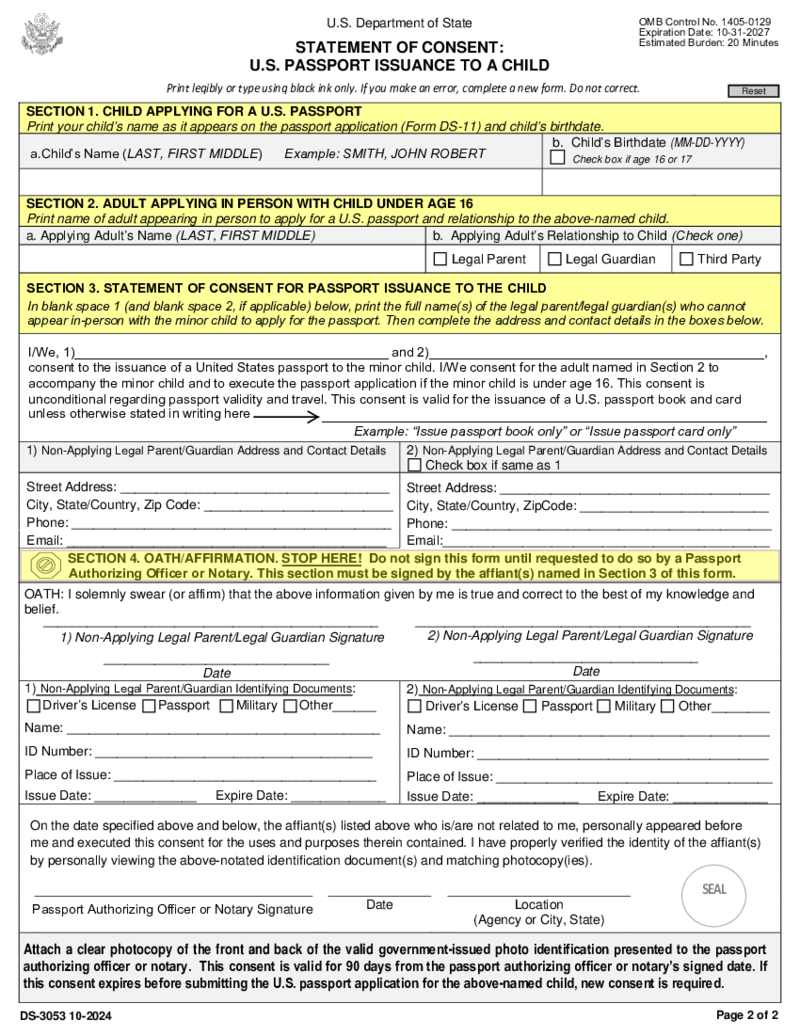 DS-3053 Form