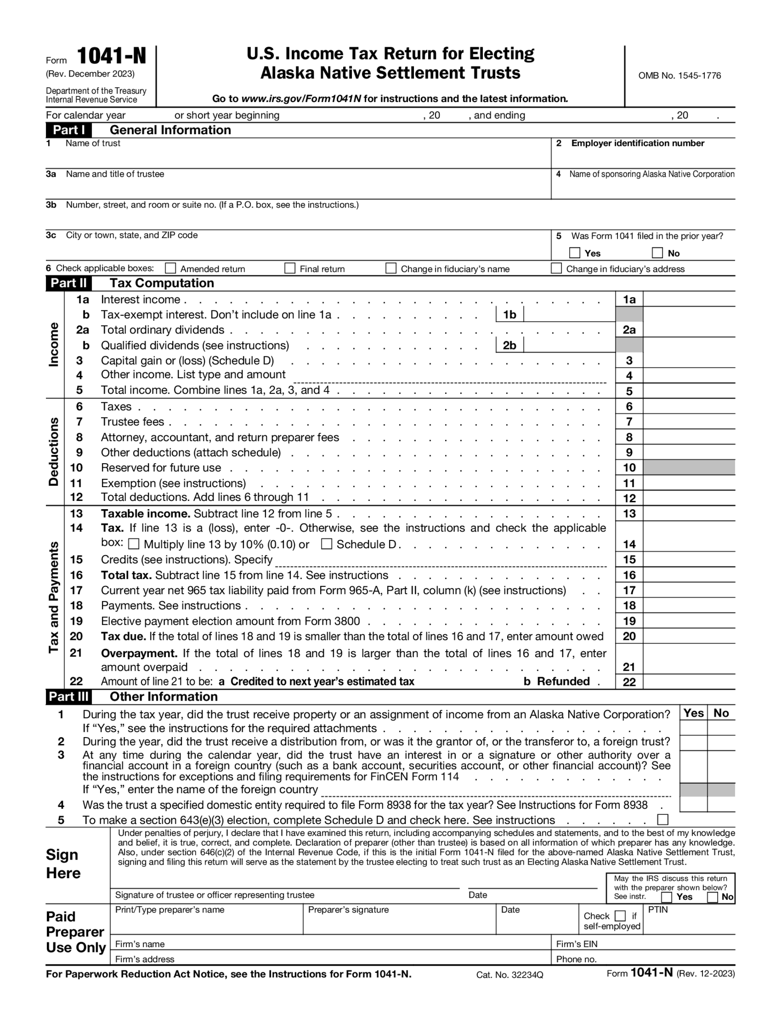 Form 1041-N - Thumbnail