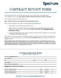 Contract Buyout Form, Spectrum - Thumbnail