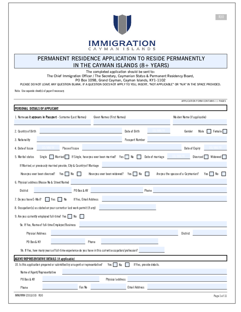 Cayman Islands Immigration Permanent Residency