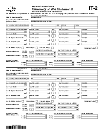 Fillable NY Form IT-2 - Summary of W-2 Statements - Thumbnail