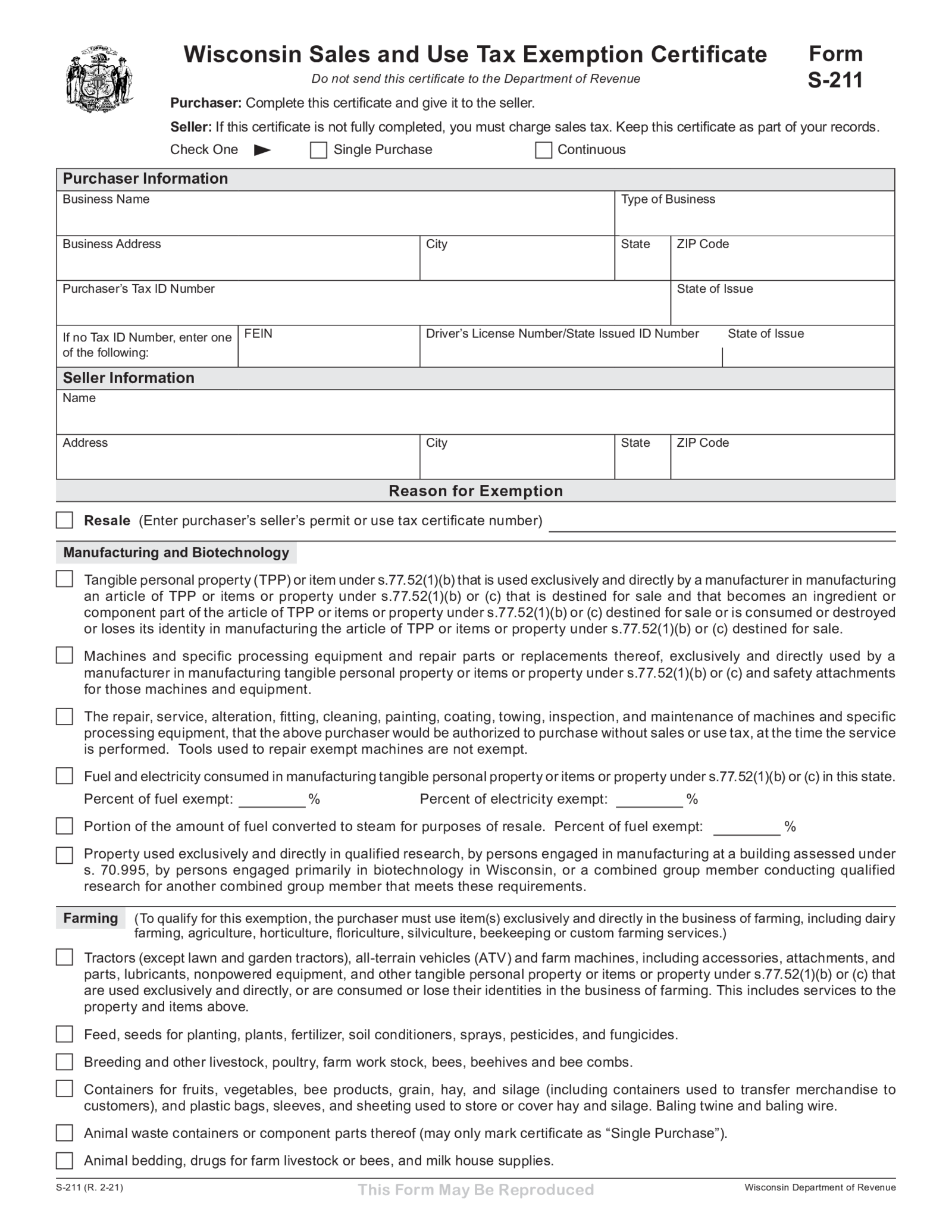 Form S-211 - Thumbnail