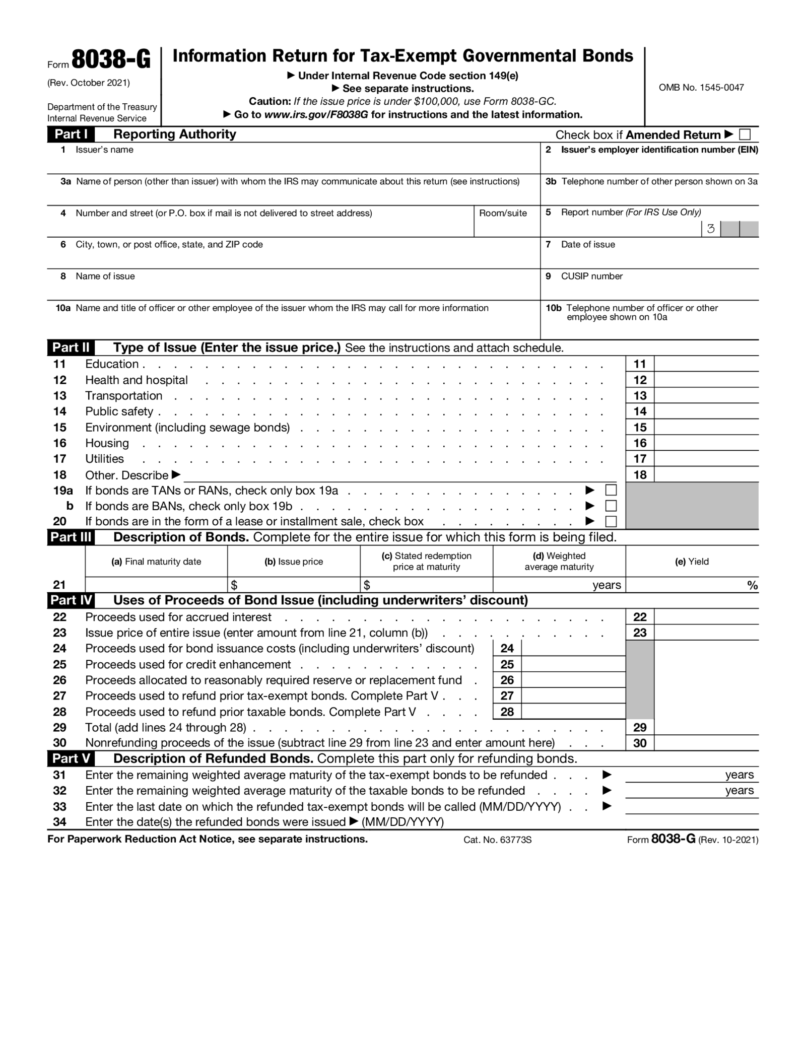 Form 8038-G - Thumbnail