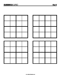 Fillable Blank Sudoku Grid 4x4 - Thumbnail