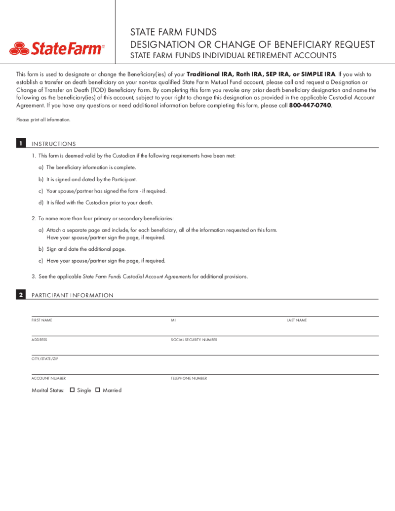 State Farm Change of Beneficiary Form