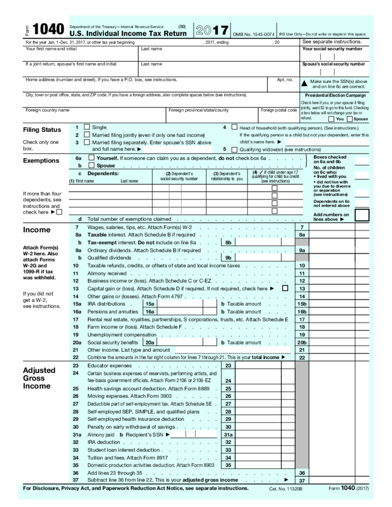 Form 1040 (2017)