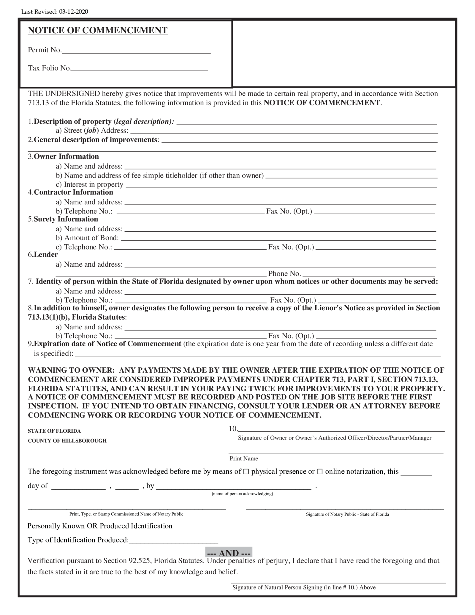 Notice of Commencement - Thumbnail