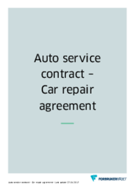 Auto Repair Contract Template - Thumbnail