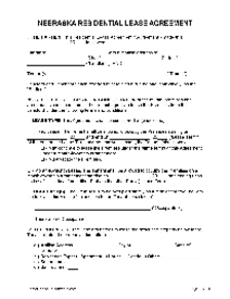 Nebraska Residential Lease Agreement - Thumbnail