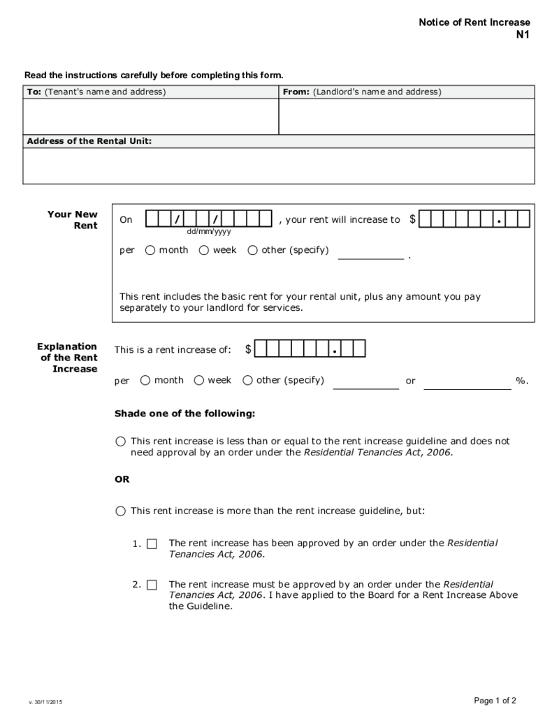 Ontario Form N1