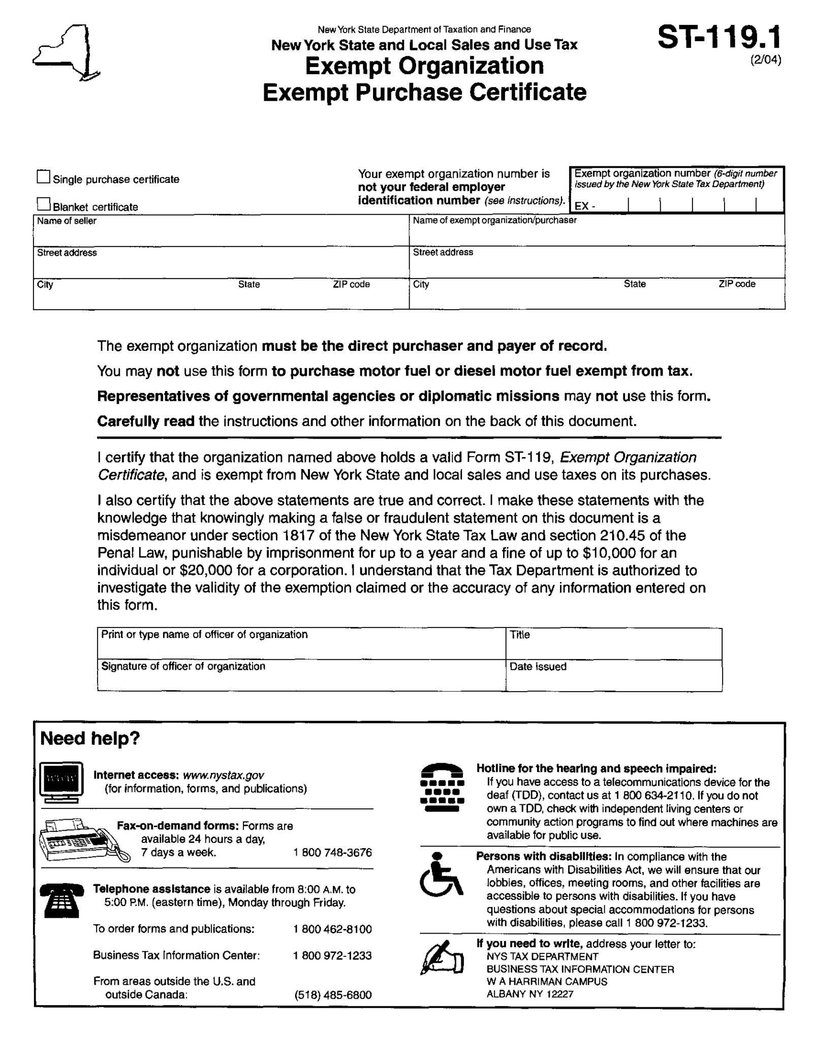 Form ST-119.1 - Thumbnail