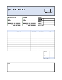 Trucking Invoice - Thumbnail