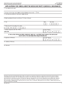 Application for Enrollment in Medicare - Part B - Thumbnail