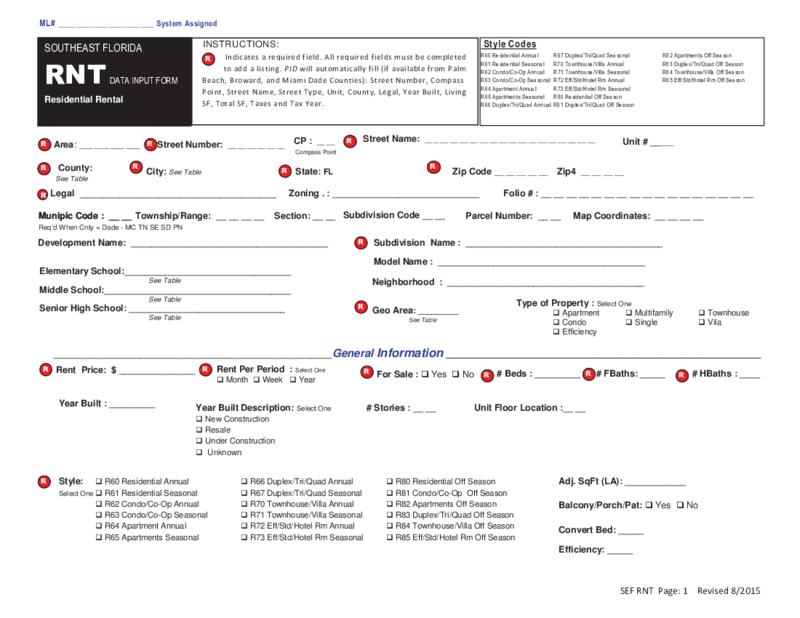 SEF RNT Matrix