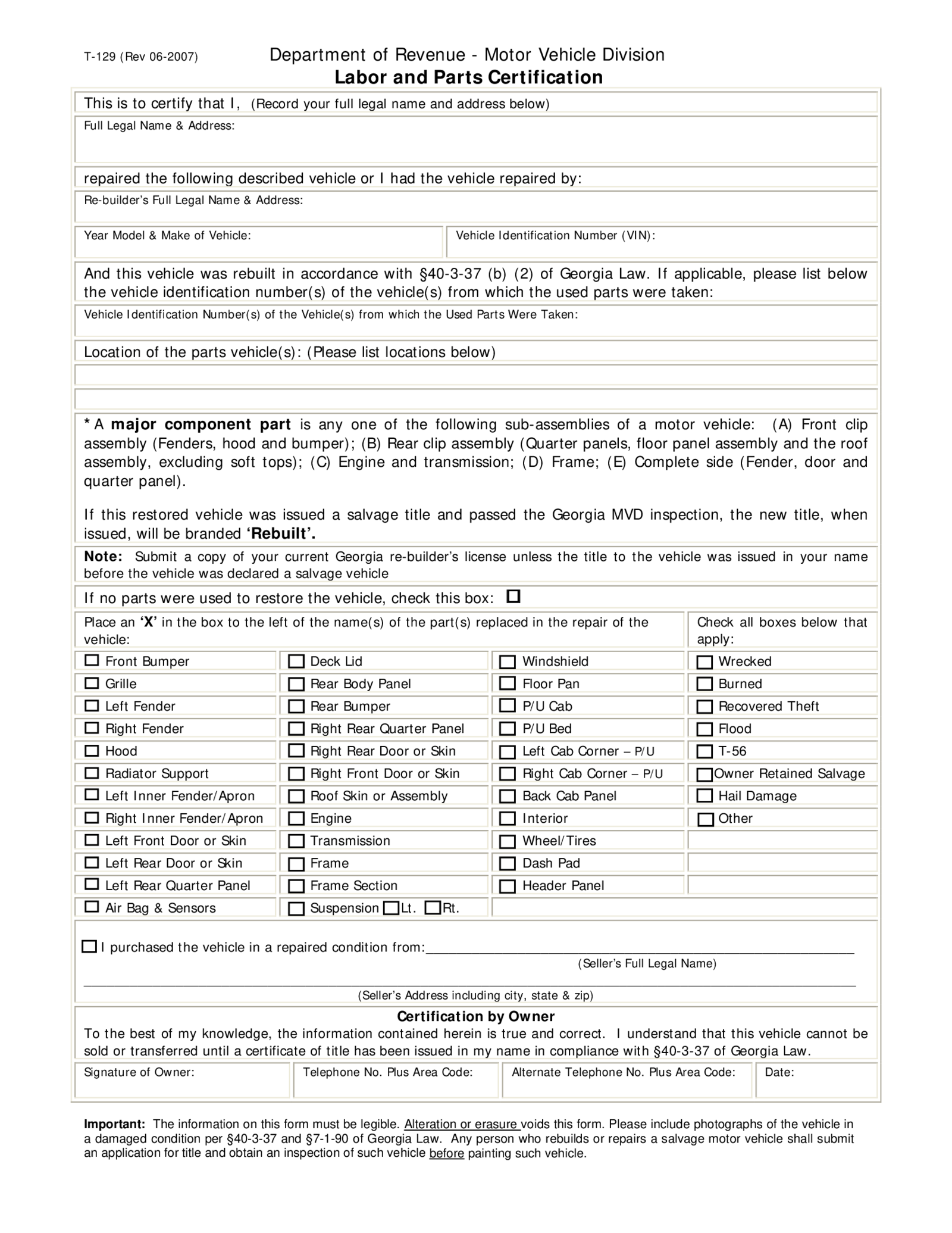 T-129, Georgia Department of Revenue - Thumbnail