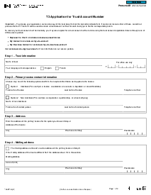 T3APP T3 Application for Trust Account Number - Thumbnail
