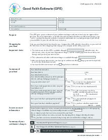 Fillable Good Faith Estimate - Thumbnail