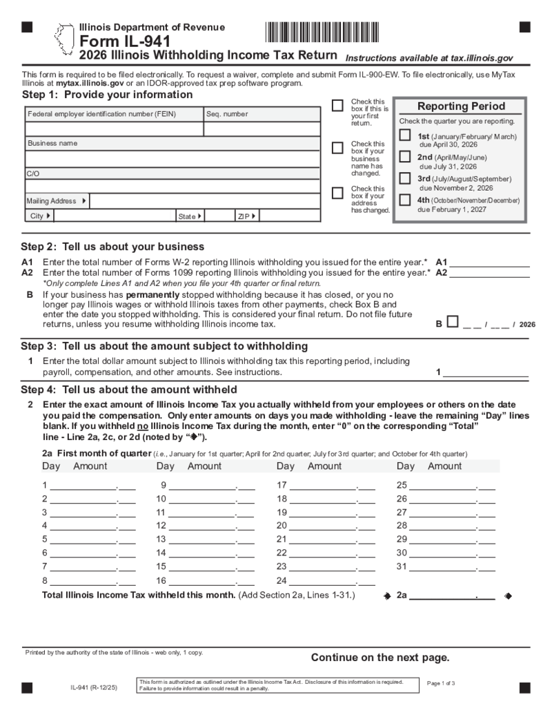 Illinois Form 941
