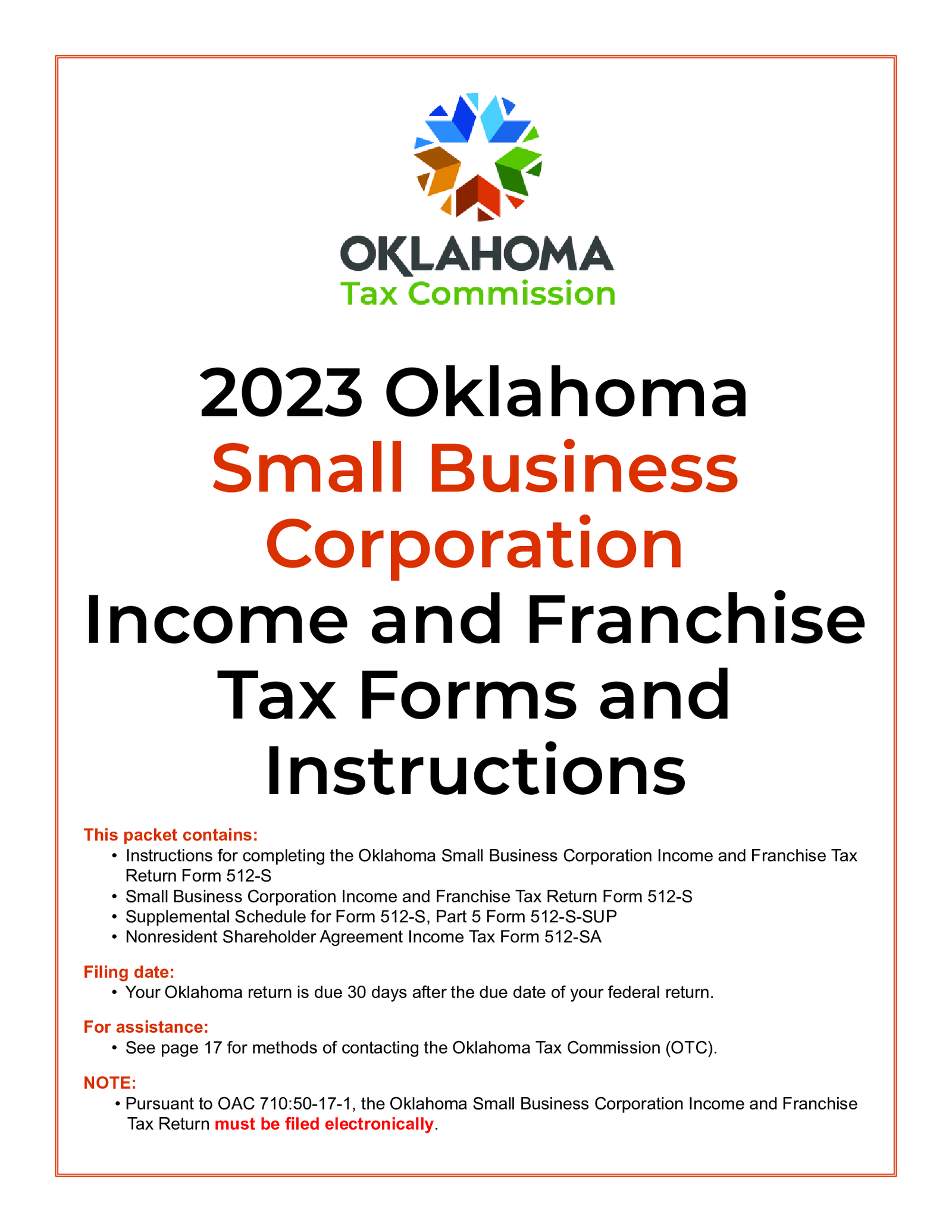 Oklahoma Form 512-S - Thumbnail