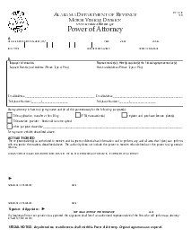 Fillable Alabama Motor Vehicle Division - Power of Attorney - Thumbnail