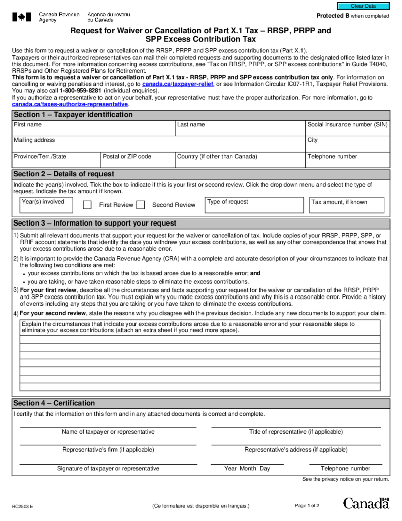 Form RC2503