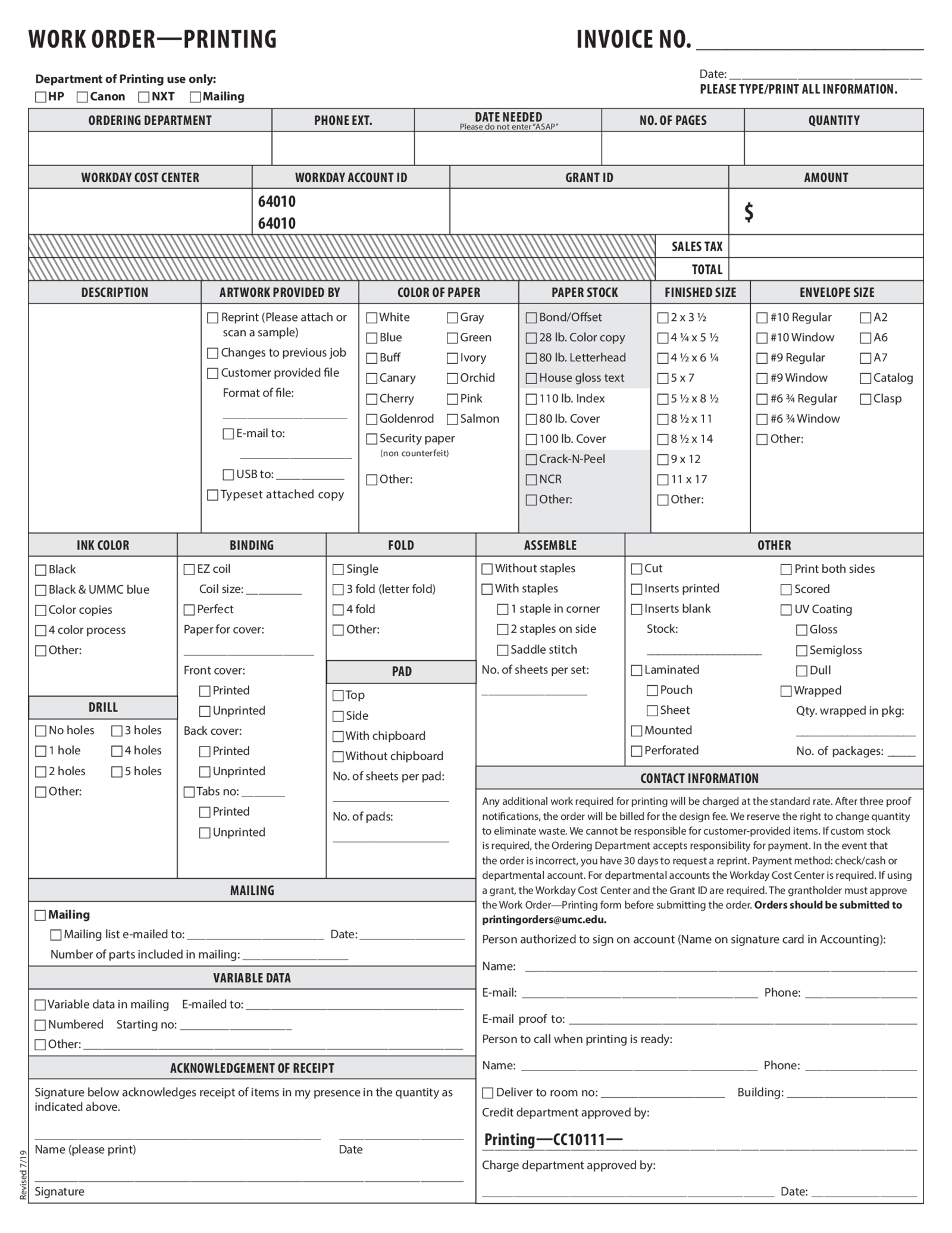 Work Order Template - Thumbnail