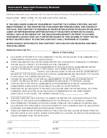  Homeowners Association Disclosure Summary - Thumbnail