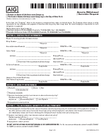 AIG Annuity Withdrawal Form - Thumbnail