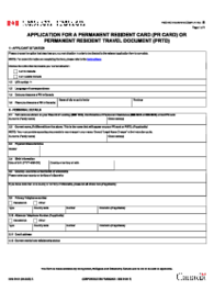 IMM 5444 E - Application for a Permanent Resident Card - Thumbnail