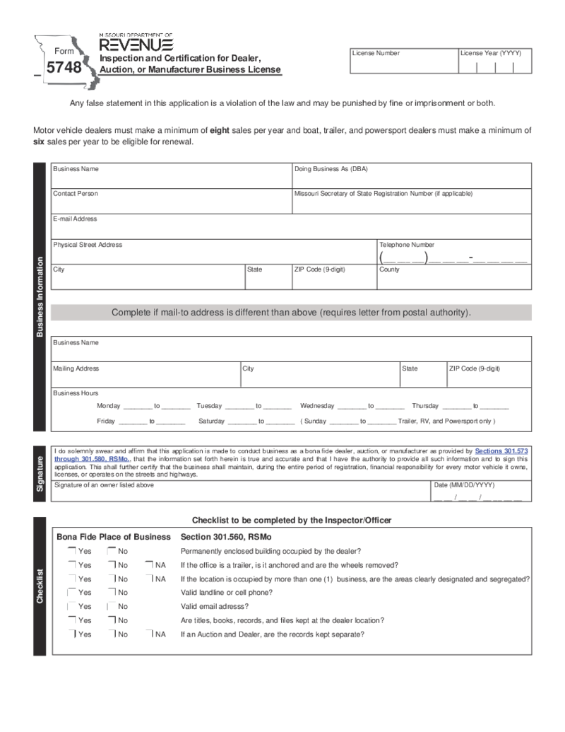 5748 - Missouri Department of Revenue