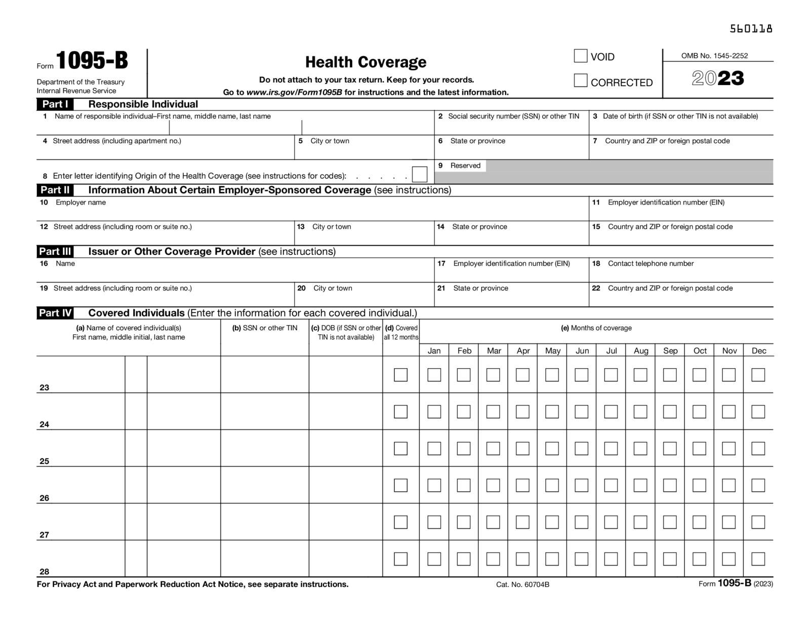 Form 1095-B (2023) - Thumbnail