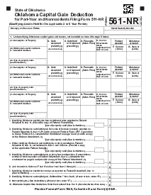 Oklahoma Form 561-NR - Capital Gain Deduction (2023) - Thumbnail