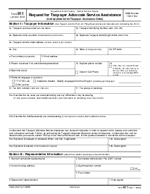  Request for Taxpayer Advocate Service Assistance, Form 911 - Thumbnail
