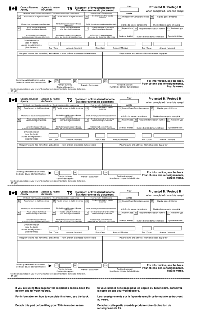 T5 Statement of Investment Income
