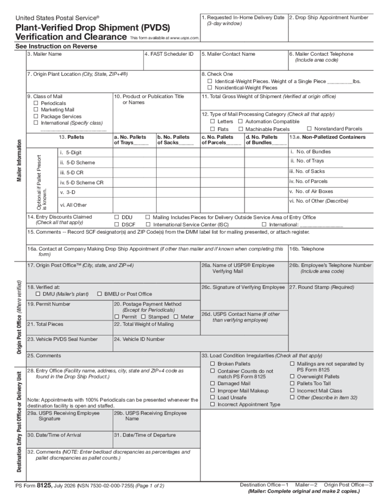 PS Form 8125