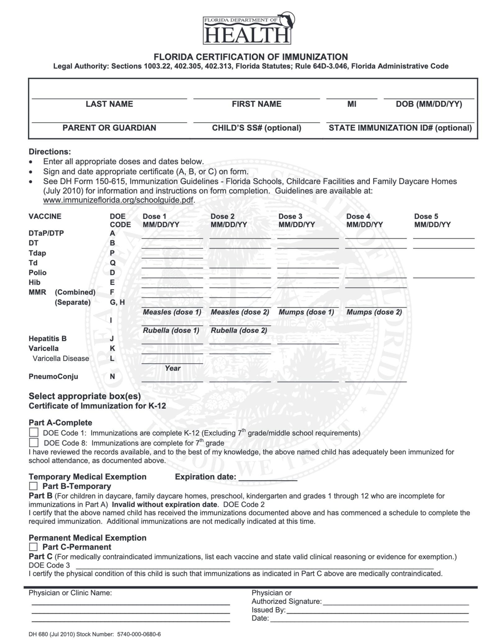 Form DH-680 - Thumbnail