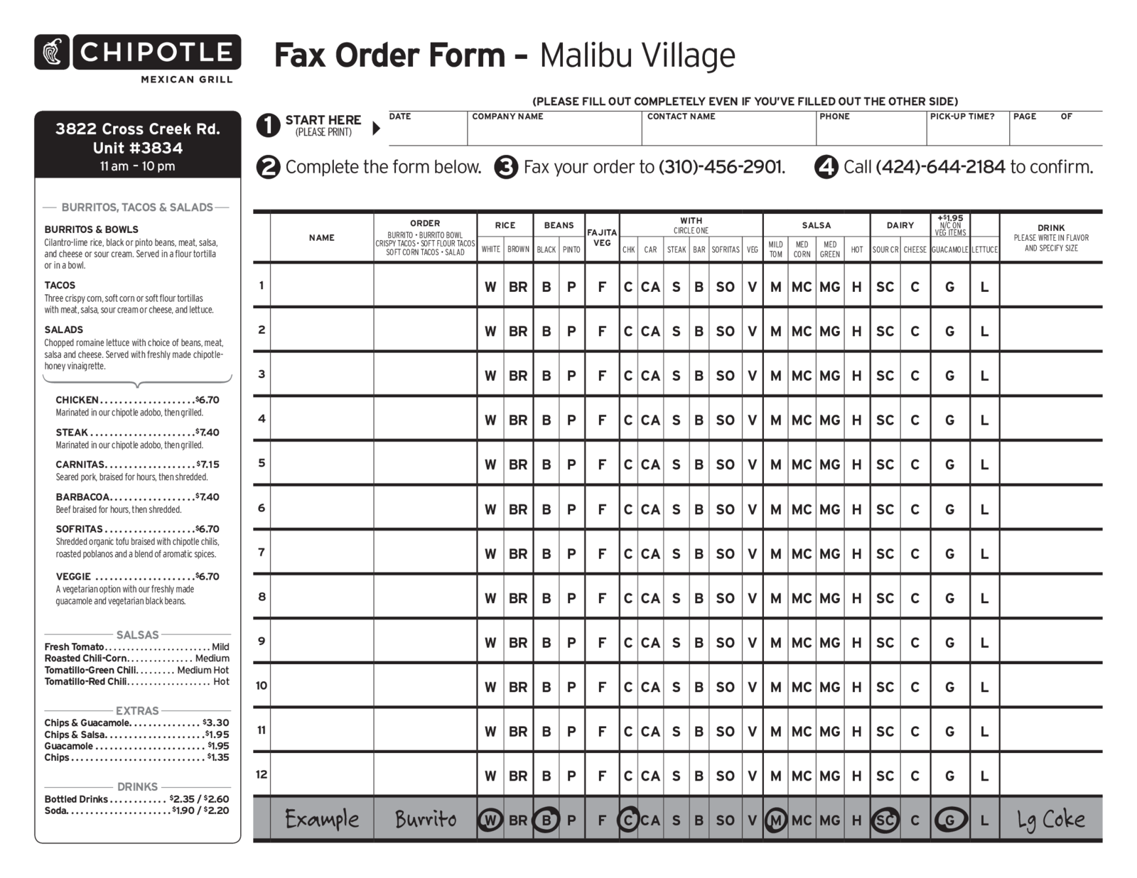 Chipotle Fax Order - Thumbnail