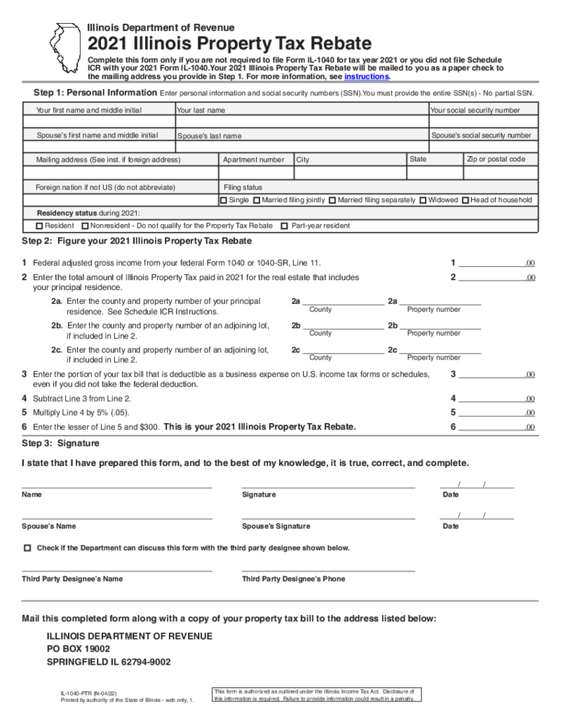 Form IL-1040-PTR