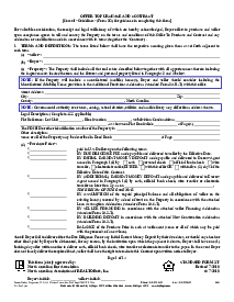 NCAR SF 2-T, Offer to Purchase and Contract - Thumbnail