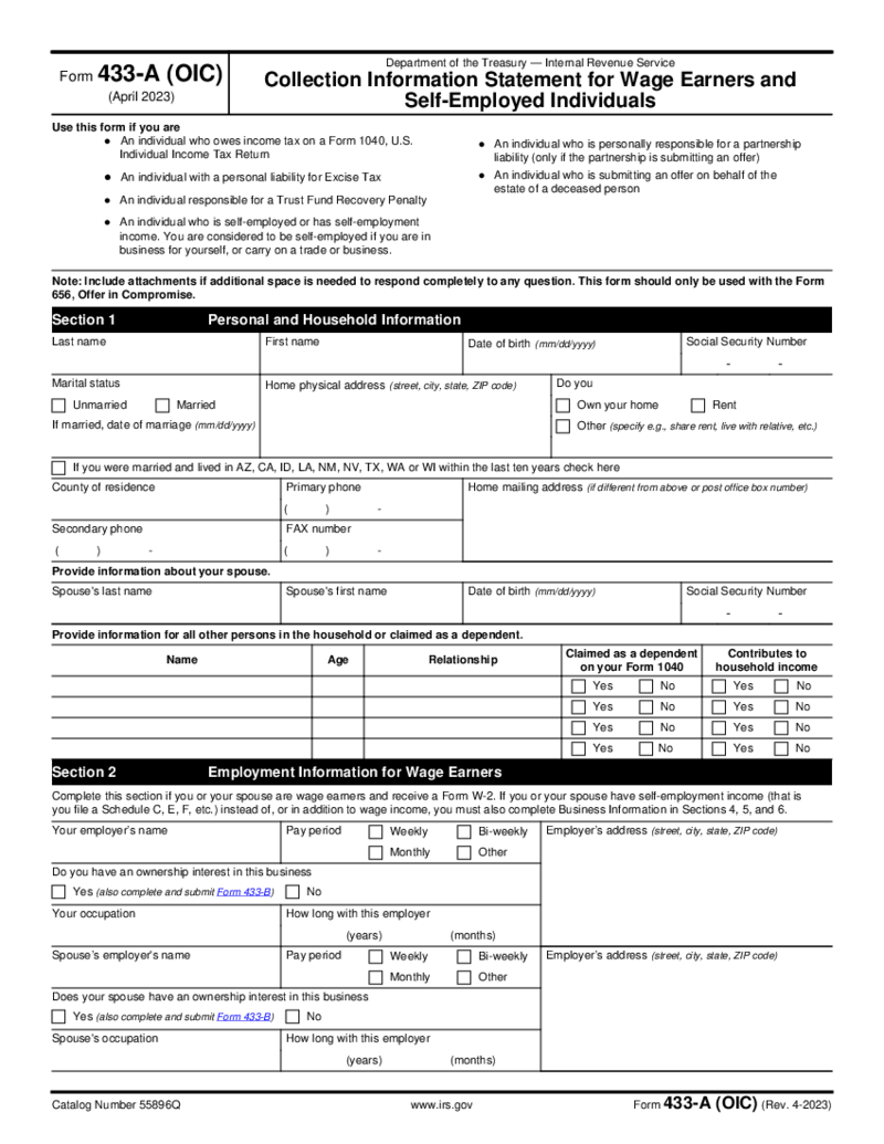 Form 433-A (OIC)