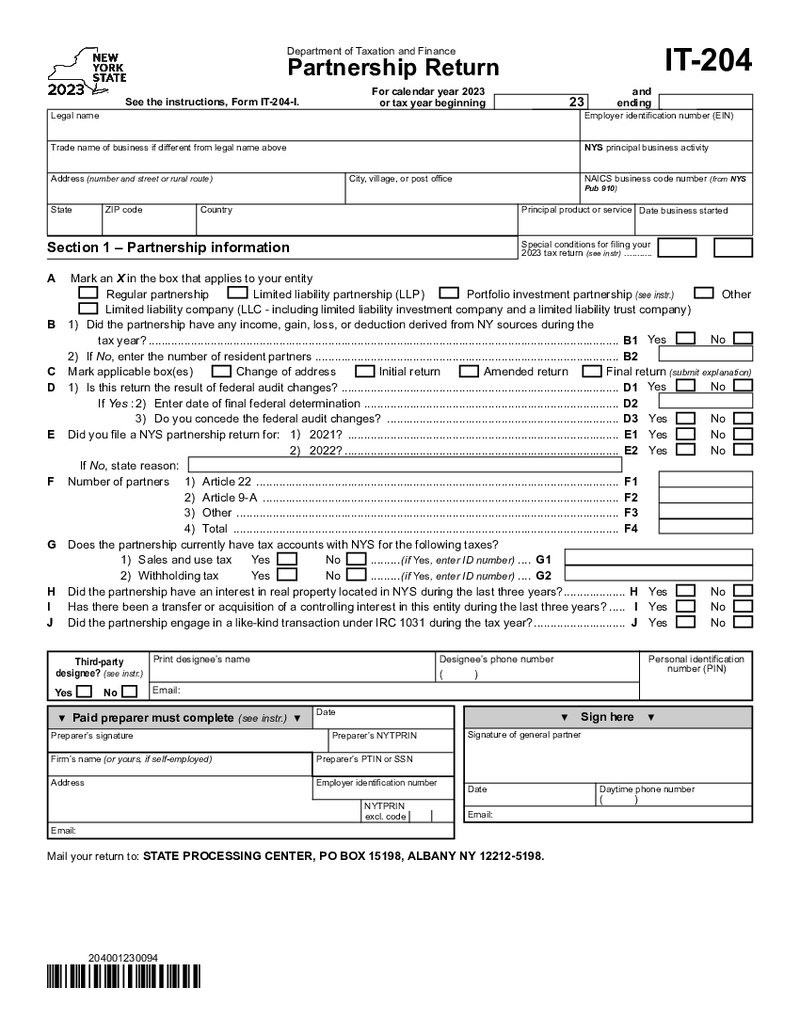 New York Form IT-204