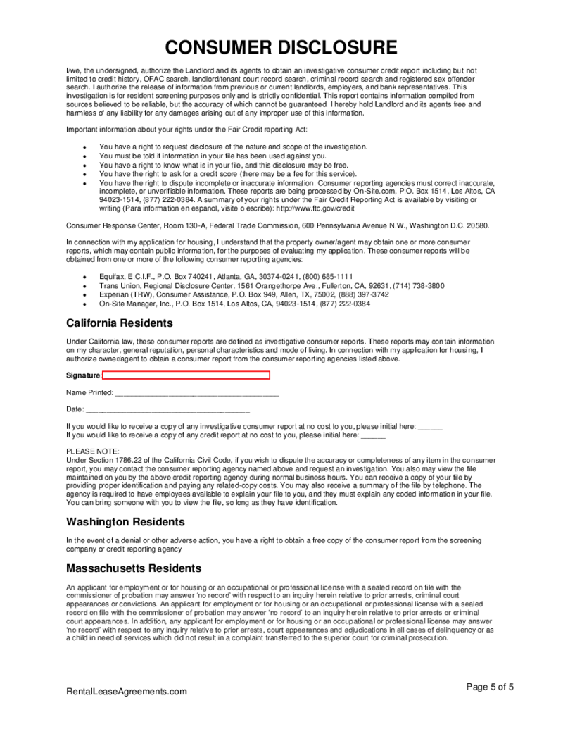 Texas Standard Rental Application