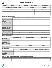 Rental Application Form - Thumbnail